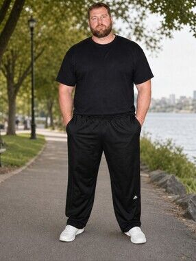 Adidas 2004 Vintage Track Pants — Black Retro 3‑Stripe Sport Joggers